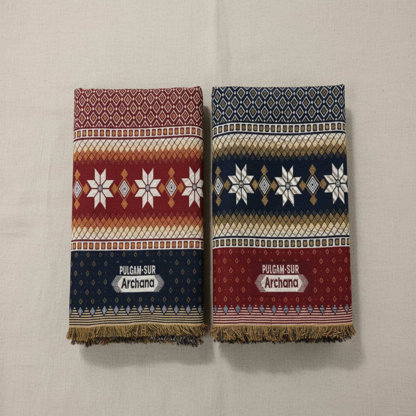 2 Solapur Chaddar Geometric Cotton Blanket 60 * 90" Inches
