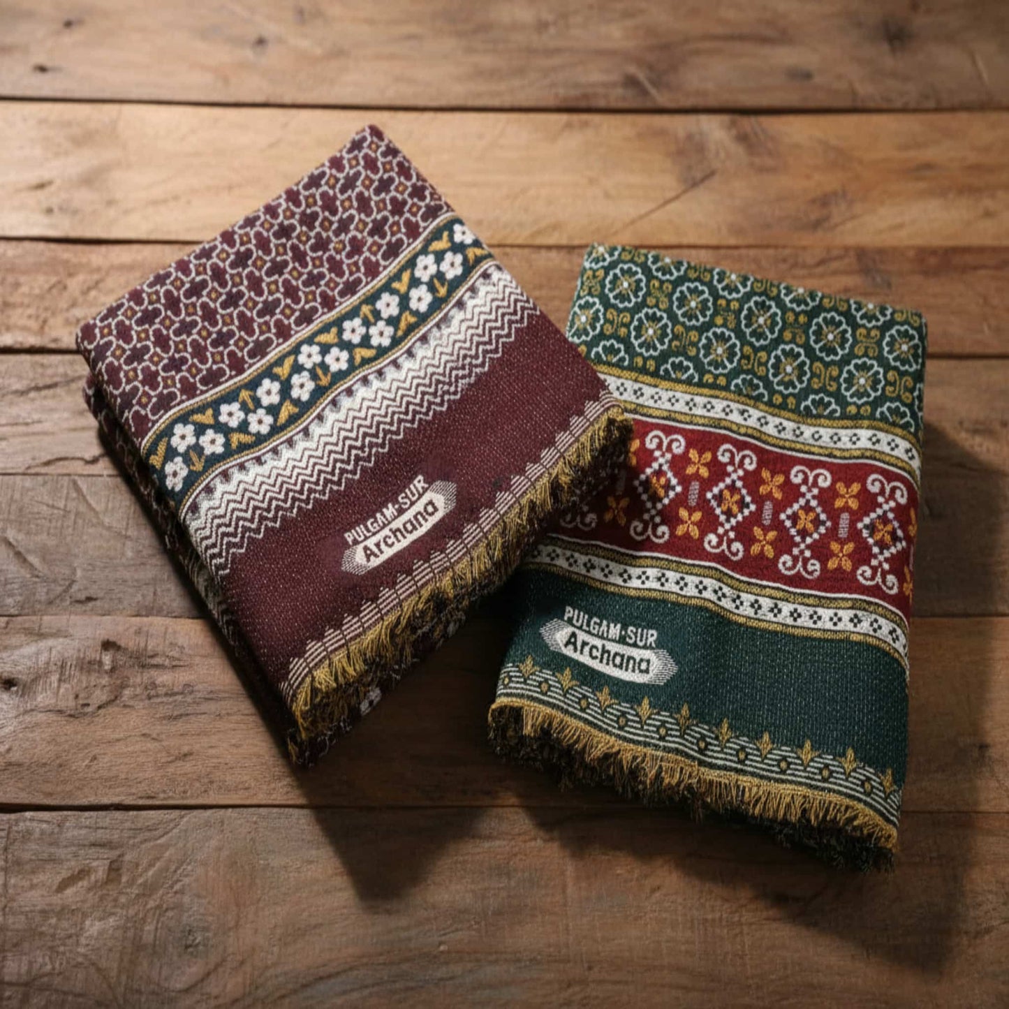2 Solapur Chaddar Geometric Cotton Blanket 72 * 100" Inches