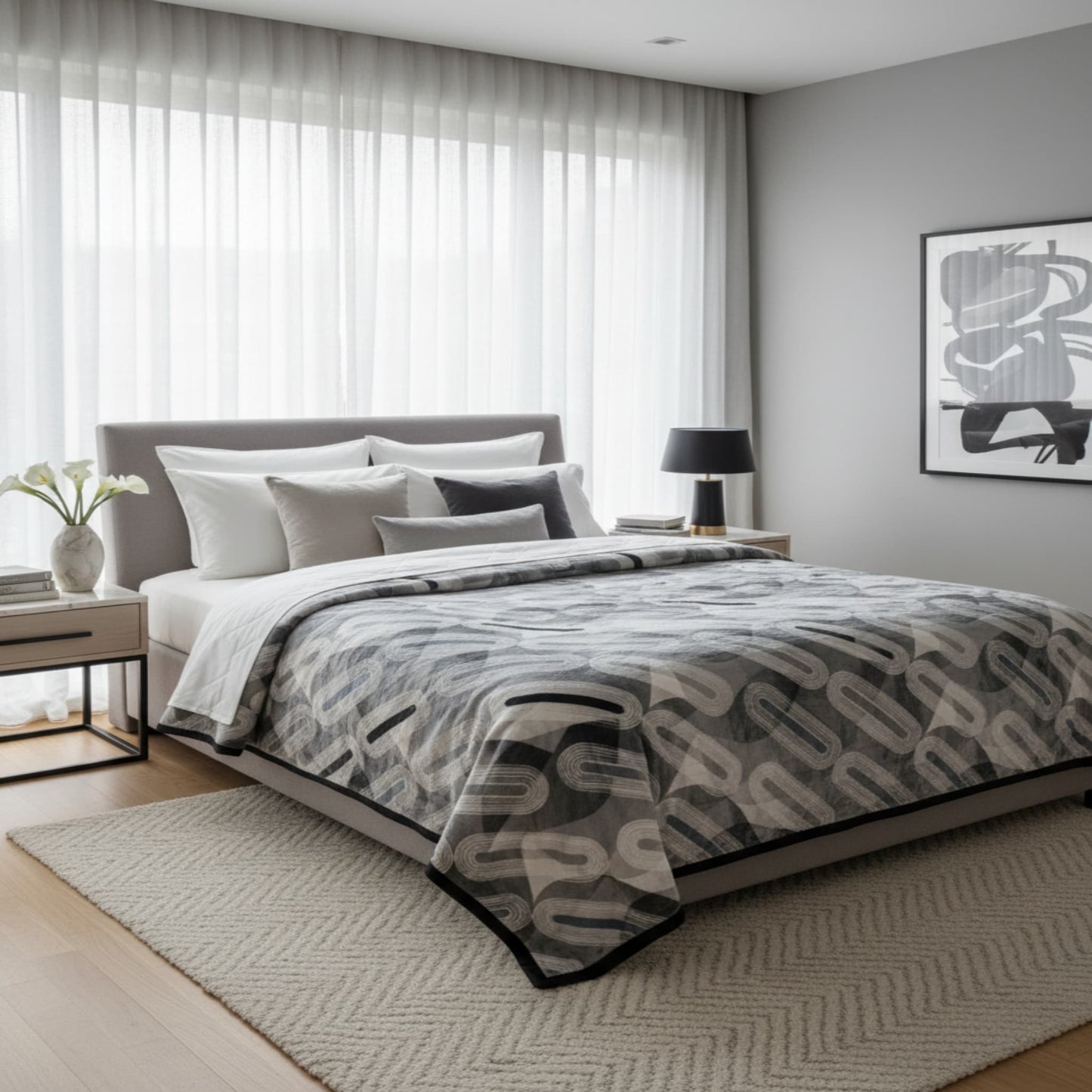 Light Grey Super Soft Top Class Single Bed Blanket