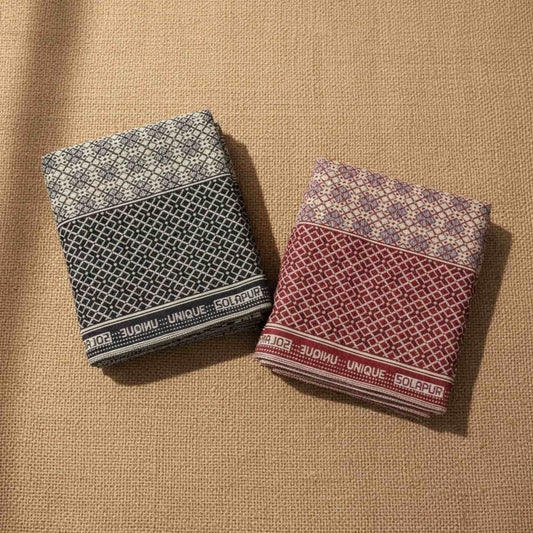 2 Solapur Chaddar Checks Cotton Blanket 60 * 90" Inches