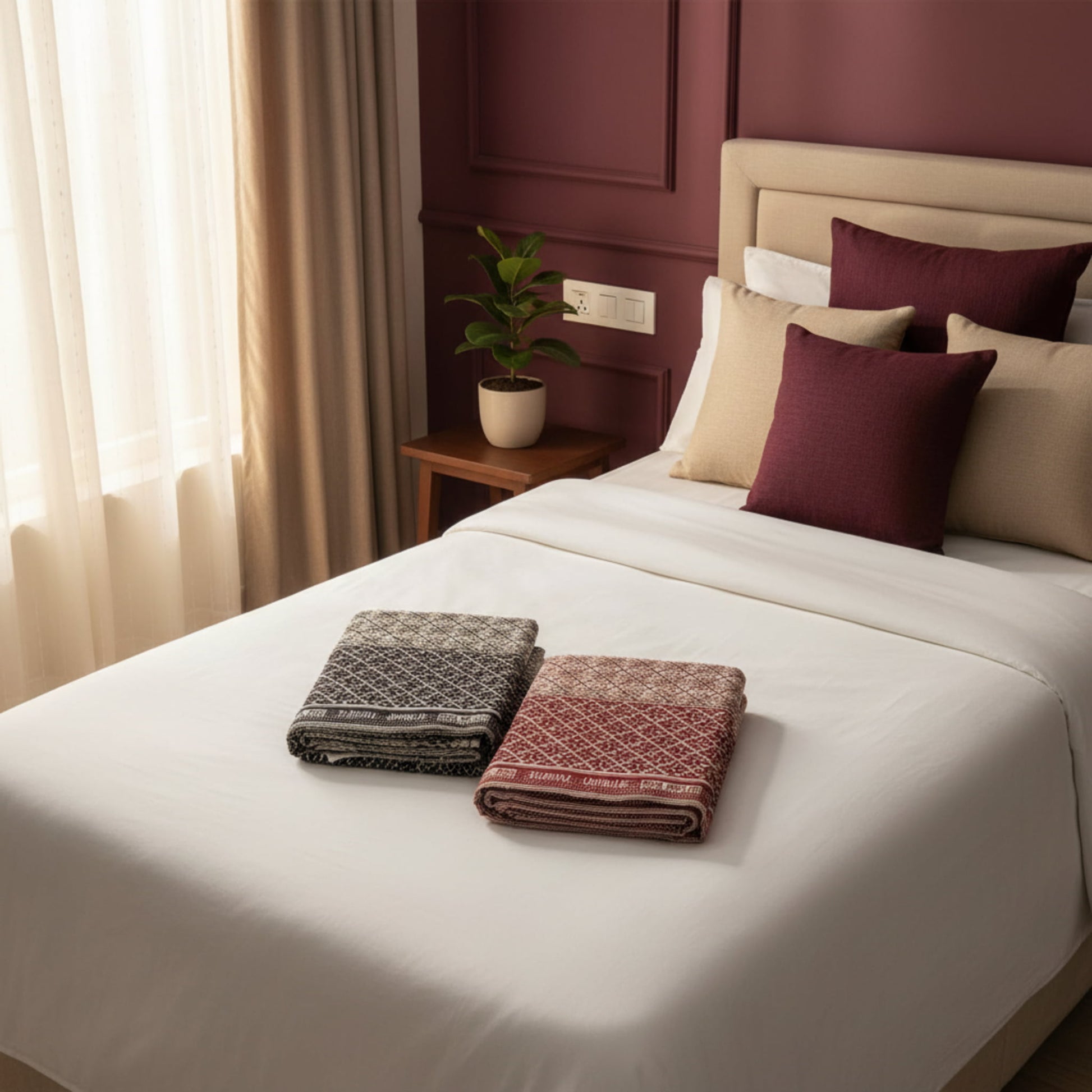 2 Solapur Chaddar Checks Cotton Blanket 60 * 90" Inches