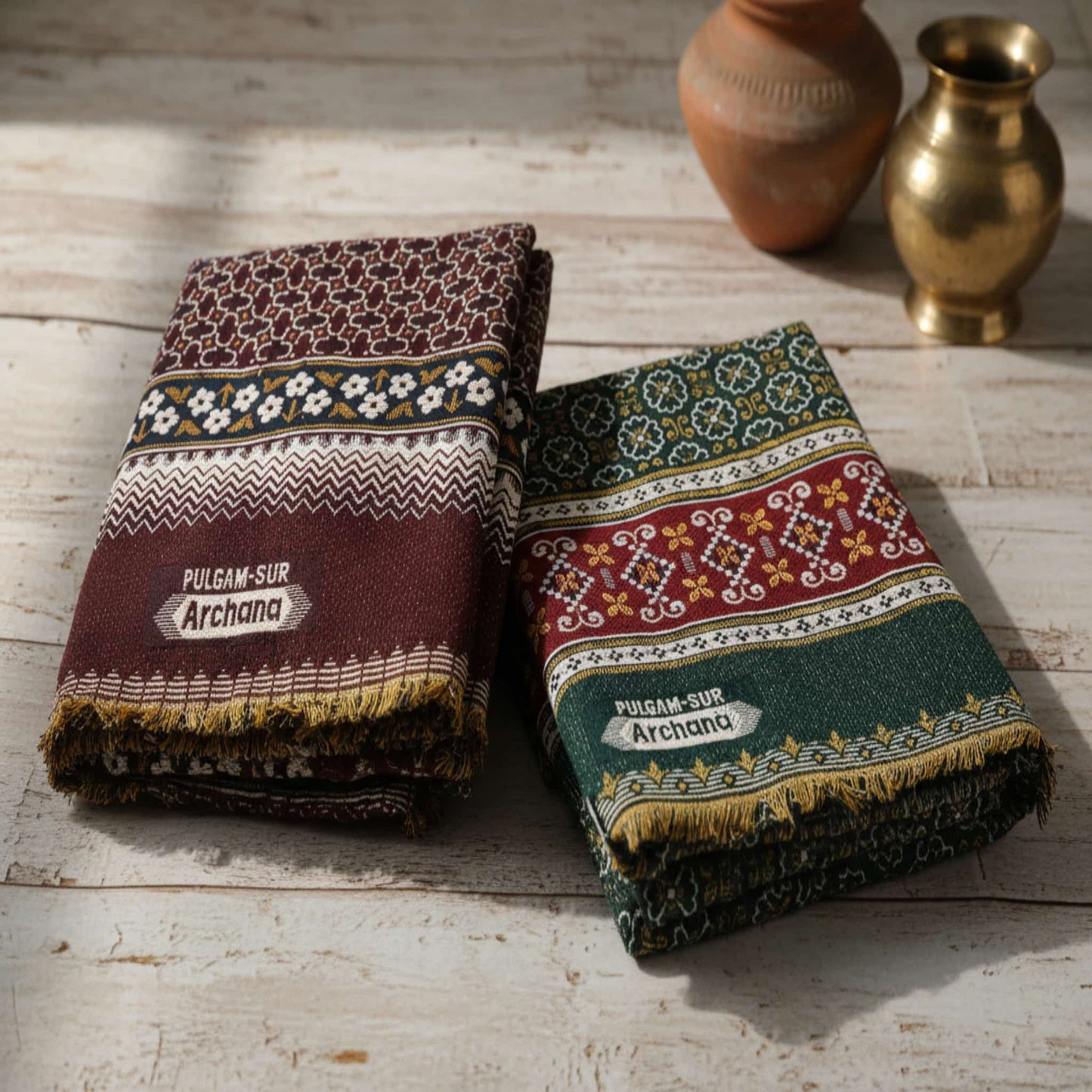 2 Solapur Chaddar Geometric  Cotton Blanket 72 * 100" Inches