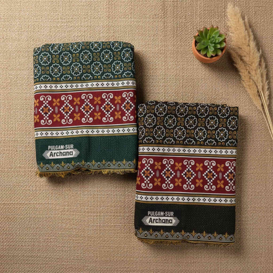 2 Solapur Chaddar Geometric  Cotton Blanket 72 * 100" Inches
