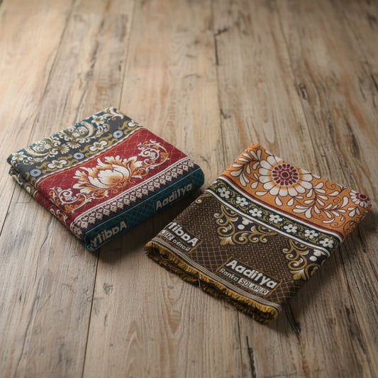 2 Solapur Chaddar Floral Cotton Blanket 60 * 90" Inches