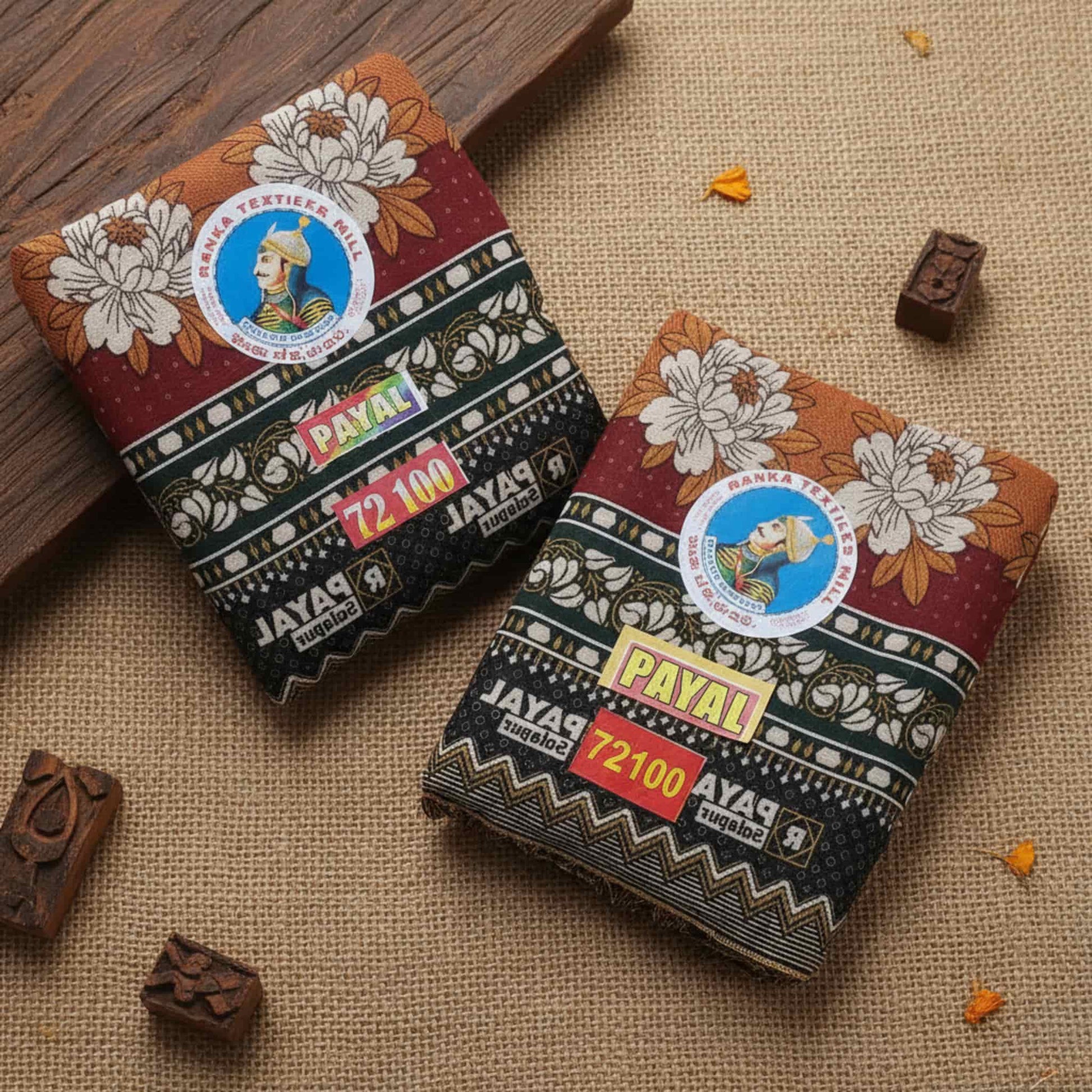 2 Solapur Chaddar Geometric Cotton Blanket  72 * 100" Inches