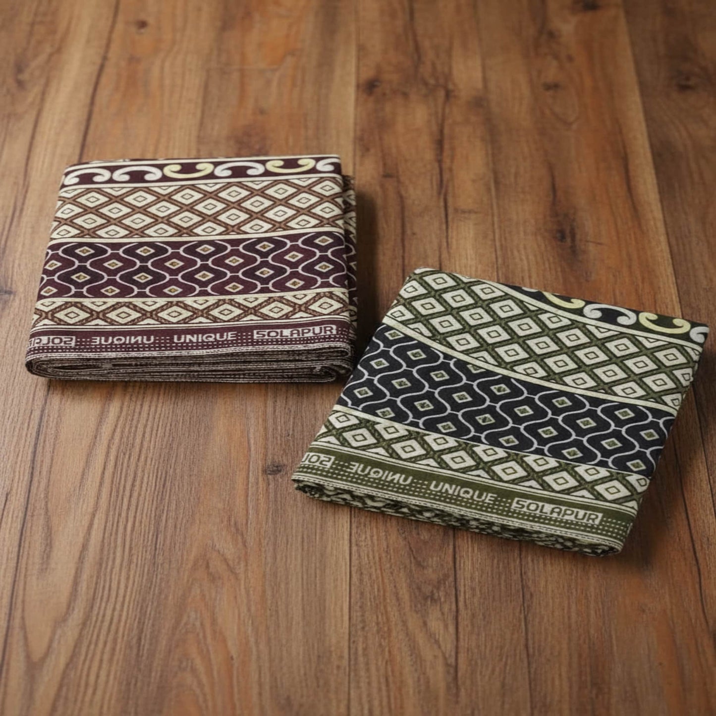 2 Solapur Chaddar Checks Cotton Blanket 60 * 90" Inches