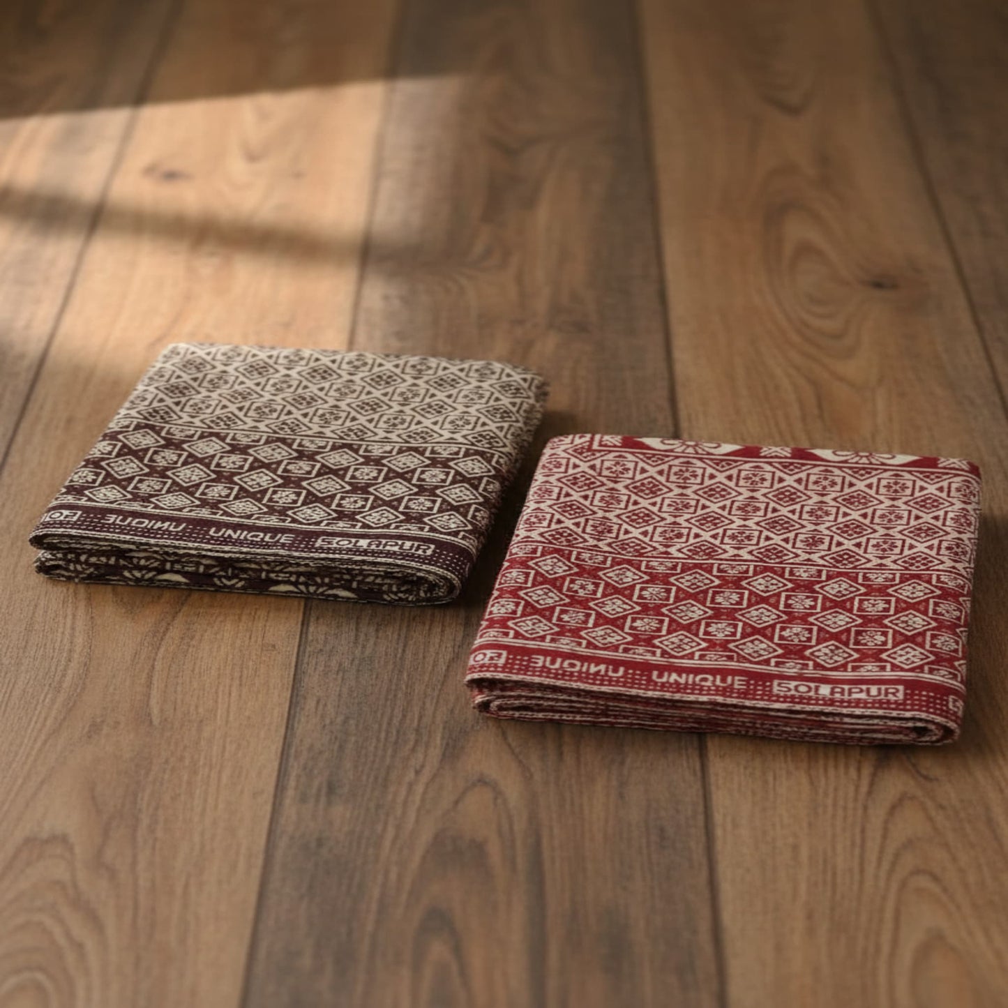 2 Solapur Chaddar Checks Cotton Blanket 60 * 90" Inches