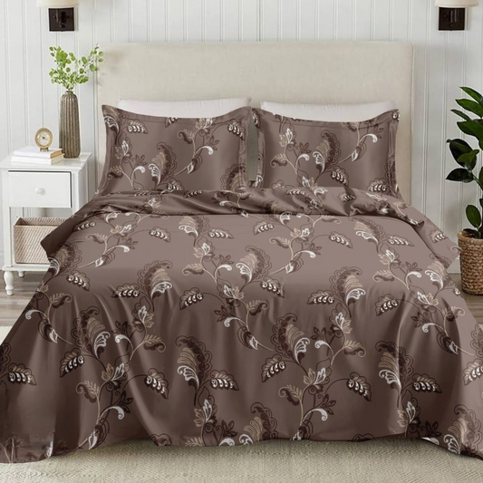 Coffee Double Bed King Size Bed sheet 
